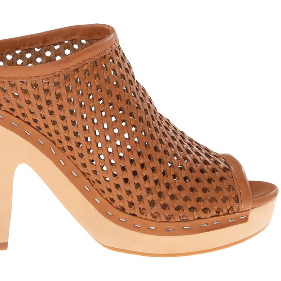 Dolce Vita New BROOKS Clog Woven Leather Platform Mules Shoe NIB Nude Tan Womens - Picture 6 of 16